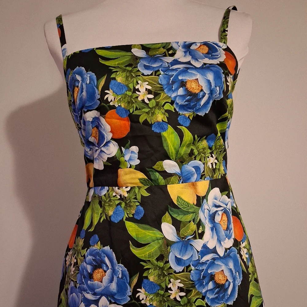 Borgo De Nor Floral And Lemon Maxi Dress UK Size 14 US Size 10 - Picture 5 of 15